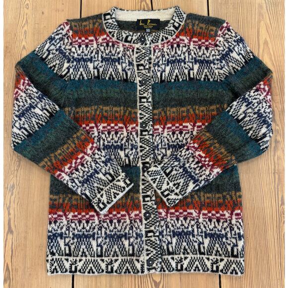 Leo Peressi 100% Alpaca Multiocolor Cardigan Made in‎ Peru XS - Picture 1 of 5